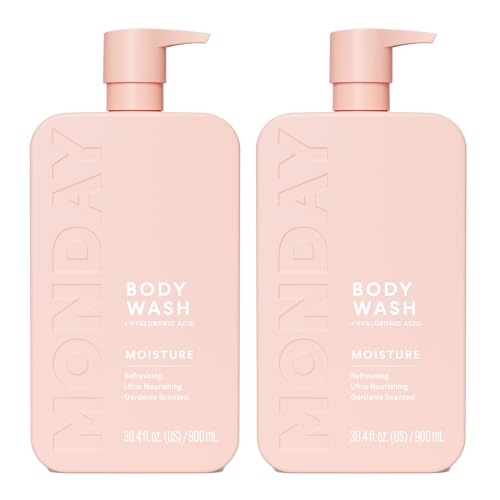 MONDAY HAIRCARE MOISTURE Body Wash with Hyaluronic Acid, Shea Butter, Coconut Oil & Grapefruit Extract for Normal to Dry Skin 900 mL (Dual Pack)