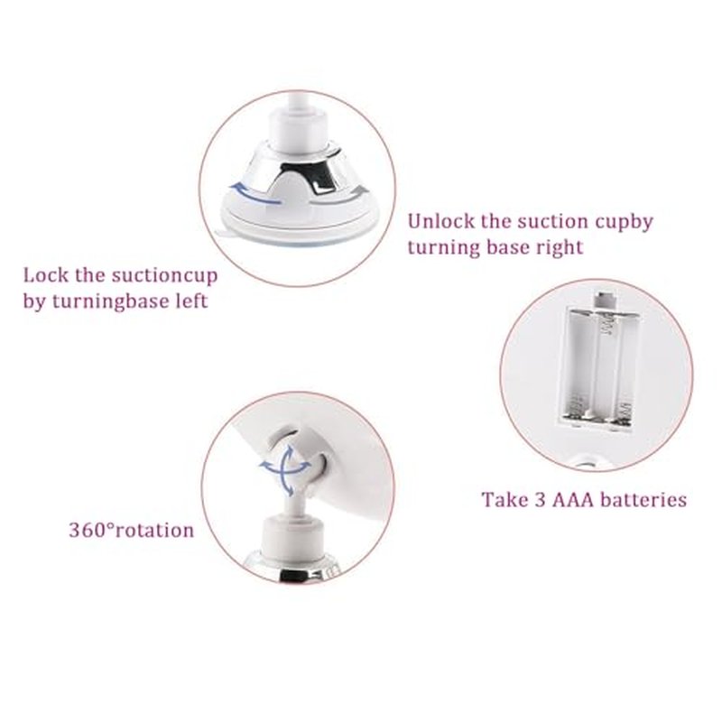 Auxmir 2026 Upgraded 30X Magnifying Mirror with Light, Makeup Mirror with 2-Level Lights, Portable Magnifying Mirror Suction Cup and Tweezers, 360¡Æ Swivel, Vanity Bathroom Mirror for Home Travel
