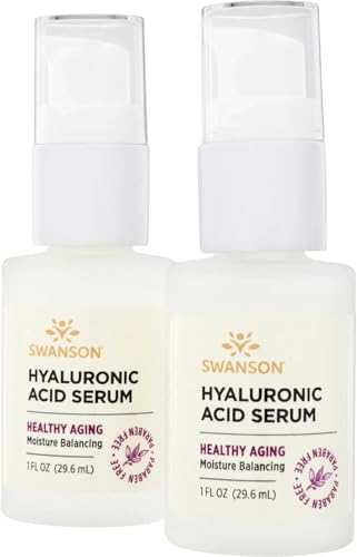 Swanson Hyaluronic Acid Serum 0.5 Fl Oz - Hydrating Skin Care, Pack of 2