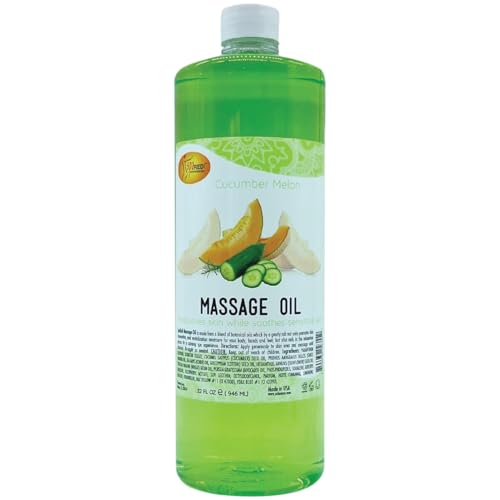 SPA REDI - Massage Oil, Cucumber Melon, 32 Oz - Professional Full Body Massage Therapy, Manicure, Pedicure - Relax Sore Muscles and Repair Dry Skin, Enhanced with High Absorption Oils and Vitamin E