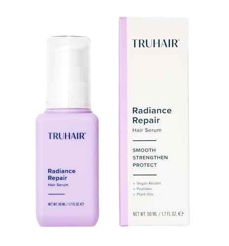Truhair Radiance Repair Hair Serum with Keratin & Plant Oils - Smoothing & Shine, Heat Protectant, Lightweight 50mL