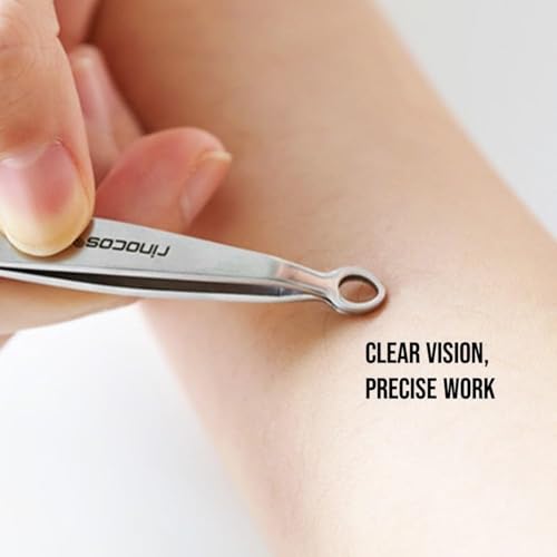 Aqua Blue Premium Hand-Made Round Tip Facial Hair Tweezers for Women Safety