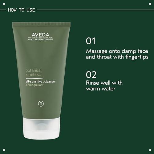 Aveda Botanical Kinetics All-Sensitive Cleaner | Gentle Facial Cleanser for Sensitive Skin | Fragrance Free | with Olive and Coconut Oil | 98% Naturally Derived*, 5.0 Fl Oz