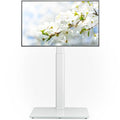 AX WABER White Floor TV Stand with Mount - 70° Swivel, Height Adjustable, Fits 27-65 inch TVs, No Power Outlet