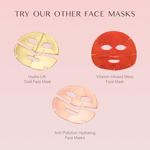 MZ SKIN Hydra-Lift Gold Face Mask - Niacinamide-Enhanced Hydrogel Treatment for Brightening Radiance, Restoring & Firmness, With Gold Nano Particles, Hyaluronic Acid, Vitamin C & Collagen