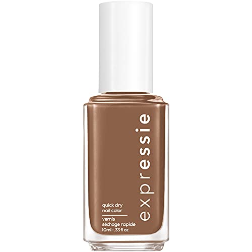 essie expressie Quick-Dry Vegan Nail Polish, Mid-Day Mocha, Cool Toned Soft Brown, 0.33 Ounce