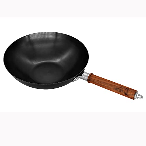 ZWILLING 12-inch Carbon Steel Wok with Lid - Black, High-Heat Cooking