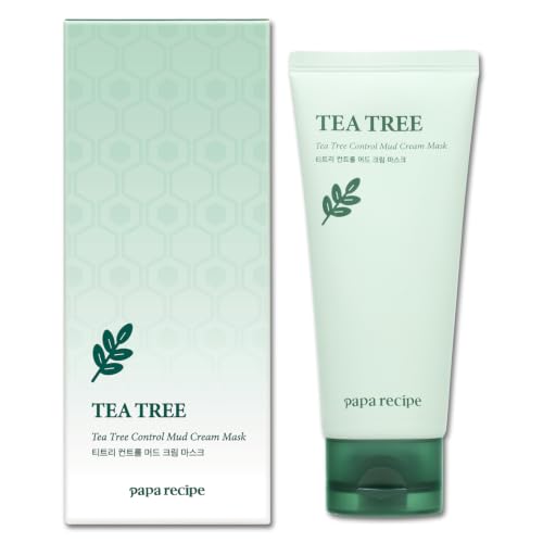 Papa Recipe Mud Cream Mask with Tea Tree - Pack of 2, Pore Purifying & Gentle Exfoliating for Sensitive Skin