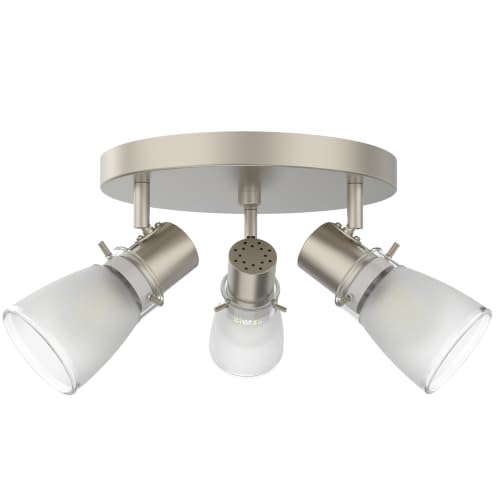 Laite Lumens 10-Inch 3-Light Track Lighting Kit with Adjustable Heads, Brushed Nickel Finish
