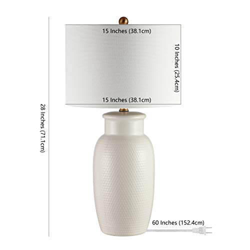 Safavieh Norsi 27.5-Inch Ivory Ceramic Table Lamp with Fabric Shade
