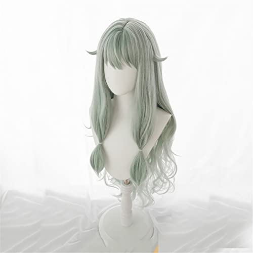 Adult Wavy Wig with Bangs for Halloween and Parties - Green