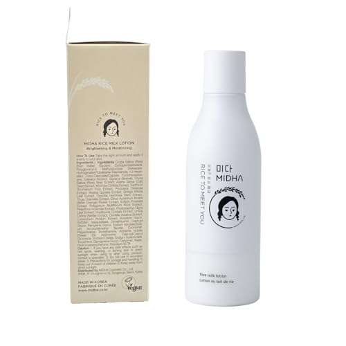 MIDHA RICE MILK LOTION, 6.76fl.oz/200ml, Deep Hydration, Soothing Care, Lightweight Nourishment ? Smooth Skin Texture, Radiant Finish, Glowing Complexion