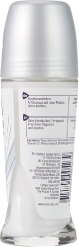 MUM Unperfumed Roll-On Deodorant - Pack of 3, Gentle & Fragrance-Free