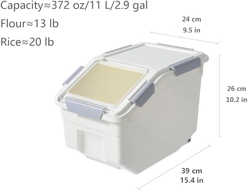 13 LB Pack Airtight Food Storage Containers with Scoop - Flour, Rice, Pet Food