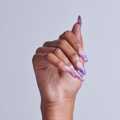 KISS CORE Magnetic Press On Nails Almond, Twinkling Stars, Purple, Long, 32 Count