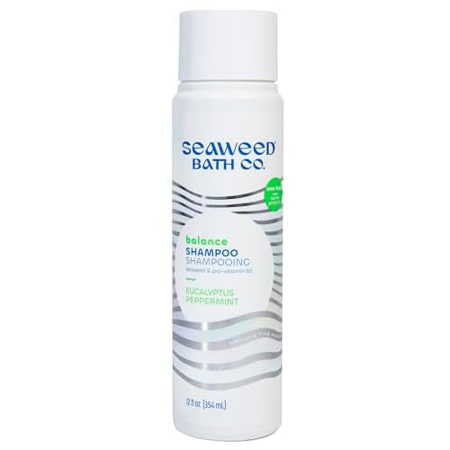 Seaweed Bath Co. Balance Shampoo - Eucalyptus Peppermint - Hydrating Daily Shampoo with Vitamin E, Argan Oil, Coconut Oil - For Normal to Oily Hair - 12 oz