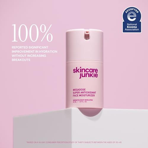 Megadose Super Antioxidant Face Moisturizer for oily, acne-prone, normal, sensitive, and combination skin, Dermatologist developed, 1.7 OZ