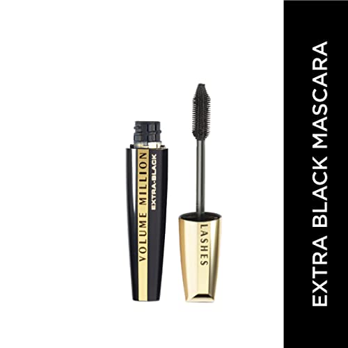 L'Oreal Paris Volume Million Lashes Extra Black Mascara 0.3 Fl Oz - Clump-Free, Voluminous Eyelash Makeup