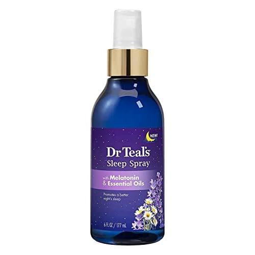 Dr Teals Melatonin Sleep Bath Gift Set (Foaming Bath (34 oz), Body Lotion (8 oz), & Sleep Spray (6oz) - Stress Relief Lavender & Melatonin Promotes Better Sleep - At Home Spa Kit - Relax Before Bed
