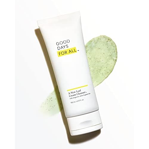 Good Days For All A New Leaf Cream Cleanser, Helps Reduce Face Redness & Infuse Moisture, with Celery & Green Tea, 5.07 fl. Oz