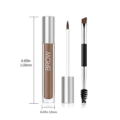 Waterproof Eyebrow Gel for Long Lasting, Highly Tinted Liquid Eye Brow Makeup, Sweatproof, Natural (Black Brown)