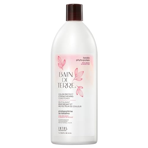 Bain de Terre Keratin Phyto-Protein Color Protect Strengthening Conditioner, Color-Safe Strengthening for Weak & Damaged Hair, Sulfate-Free, Paraben-Free