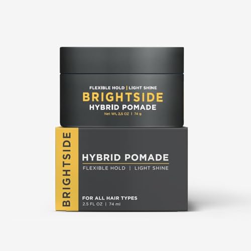 BRIGHTSIDE Water-Based Pomade for Men - Light Hold Shine Paste, 2.5oz