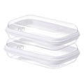 2PC Small Clear Hard Shell Plastic Zipper Case, Double Zippers Hard Clear Zipper, Used for Storing Snacks Makeup Tools and Toiletries