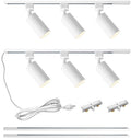 LRAEMXG White 6-Light Plug-in Track Lighting Kit with 6.6FT Rails, Adjustable GU10 Ceiling Spotlights for Kitchen & Home