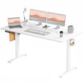Sweetcrispy Electric Standing Desk 63x24 Inch White - Adjustable Sit-Stand Workstation