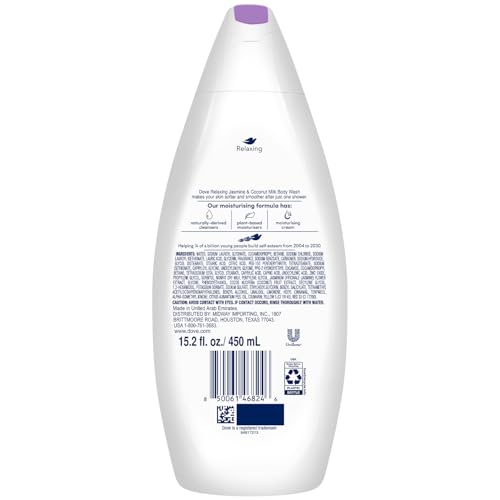 Dove Body Wash Relaxing 4-Pack - Jasmine & Coconut Milk, 15.2 oz Each Variation Included