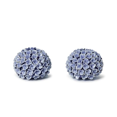 Hydrangea Bud Vase Set - Decorative Ceramic Flower Holders and Candle Holders