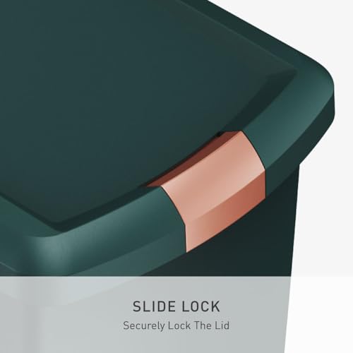 Simplehuman Slim Step Can 40L Kitchen Trash Bin - Hunter Green, Pet-Proof Lock