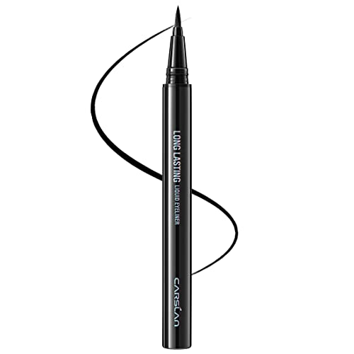 CARSLAN Liquid Eyeliner, Black Eyeliner Liquid Liner, 12H Longlasting Eyeliners, Waterproof & Smudgeproof High Pigmented Eyeliners for Eye Makeup, Black