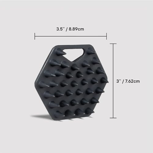 TOOLETRIES Beard Scrubber - Silicone Beard Brush & Exfoliator for Men, Deep Cleans & Unclogs Pores, Ergonomic Handle Design, Removes Beardruff - Charcoal