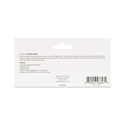 JOHNNY B. Professional Barber Straight Edge Razor, Blue