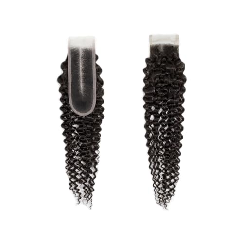 2x6 Curly Lace Closure 12 Inch HD Transparent Swiss Lace Human Hair Pre-Plucked
