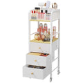 HapiRm Rolling Makeup Cart Organizer - Floor Skincare Make Up Storage with 3 Non-woven Fabric Drawers, Vanity Organizer Cosmetic Display Cases Holder for Skin Care Perfume Nail Polish Brush Hair Tool