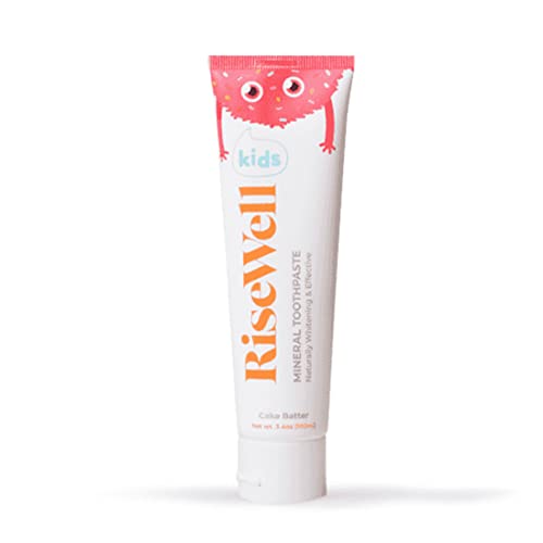 RiseWell Kids Hydroxyapatite Toothpaste - Fluoride-Free, Cake Batter Flavor, Safe to Swallow, Natural Remineralizing Oral Care