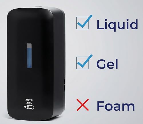 Automatic Touchless Soap Dispenser 2-Pack, 40 oz Capacity Wall Mount for Commercial & Home Use - Black