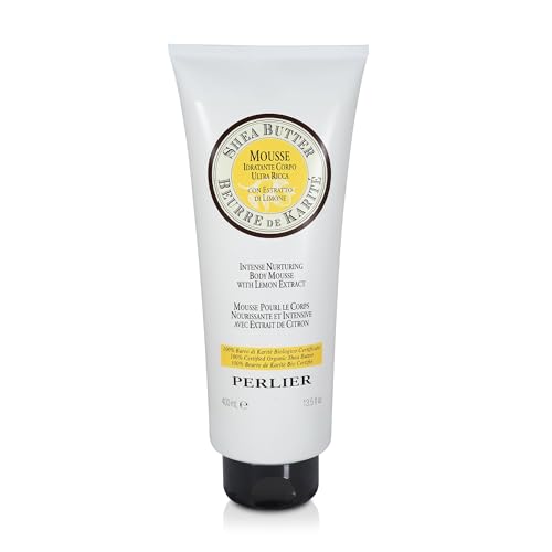 Perlier Shea Butter Body Mousse with Lemon - Hydrating 13.5 Fl Oz