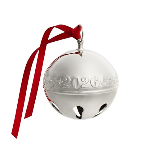 2026 Silver-Plated Sleigh Bell Ornament - 56th Edition Penguins & Presents