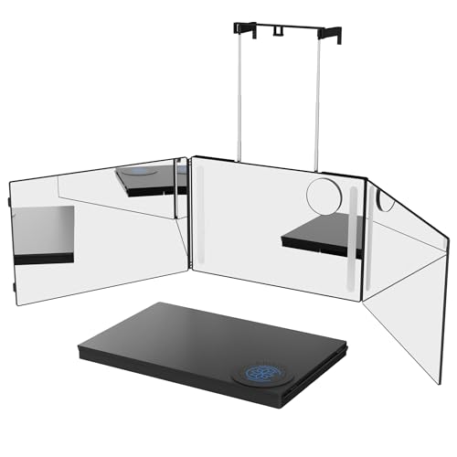 Black LED 3-Way Mirror for Hair Styling & Makeup with Lights