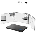 Black LED 3-Way Mirror for Hair Styling & Makeup with Lights