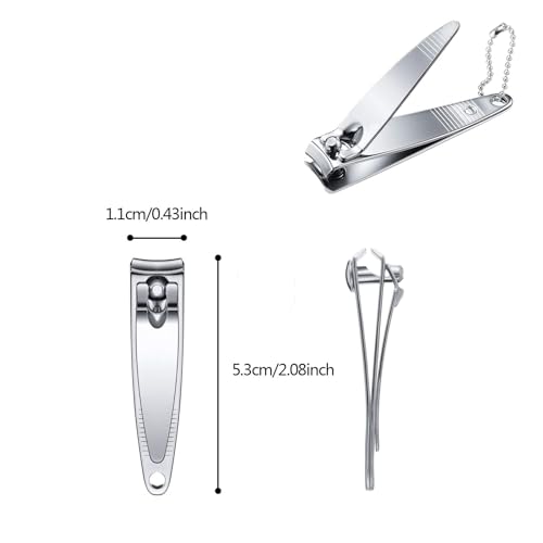 120 Pack Stainless Steel Nail Clippers Set with Carry Chain