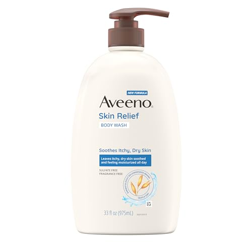 Aveeno Daily Stress Relief Lavender Body Lotion and Fragrance-Free Body Wash Bundle for Sensitive Skin, 12 fl oz and 33 fl oz
