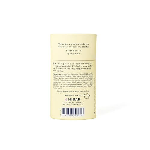 HiBAR Lavender & Jasmine Plastic-Free Deodorant 3 Pack 2.25oz - Aluminum-Free, Vegan & Recyclable