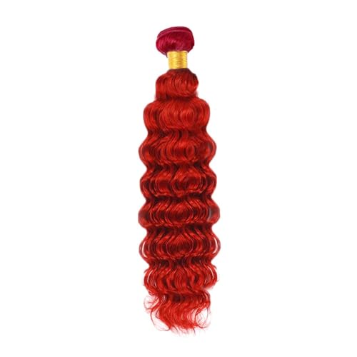 Red Deep Wave Human Hair Bundles 26 Inch - Unprocessed Brazilian Virgin Hair - #RED D