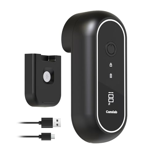Canslab Turbo Rechargeable Electric Can Opener - Black, USB Battery Display