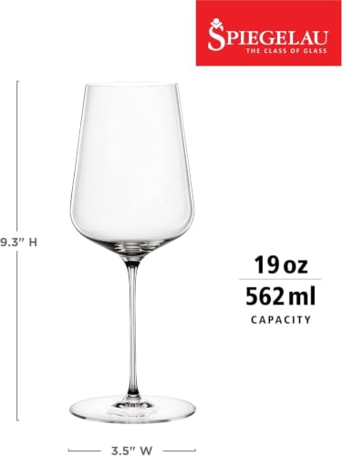 Spiegelau Definition Crystal Universal Wine Glasses - Set of 4, 19 oz, Elegant & Durable, Perfect for Red & White Wines, Universal Variation